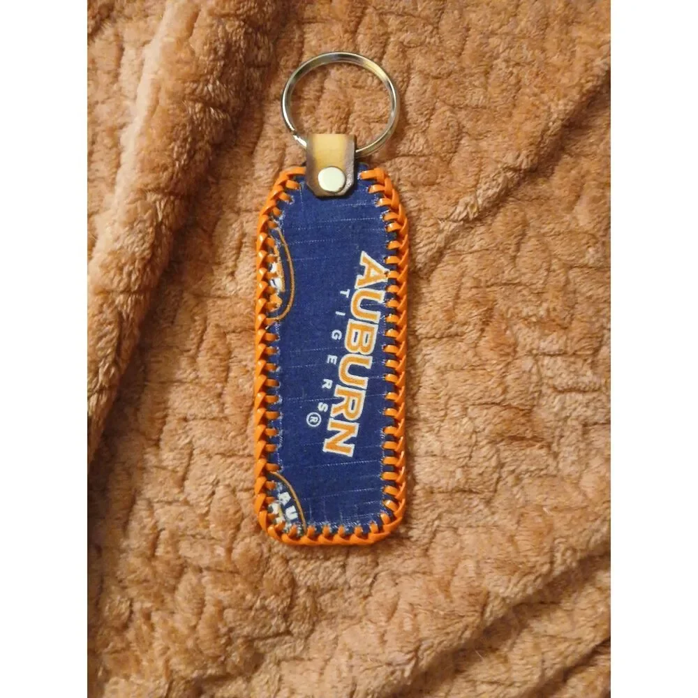 Auburn Tigers War Eagle Leather Keychain Orange Laced Eagle New